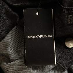 Pre Owned Emporio Armani Black Denim Sequined Pocket Detail Dakota Jeans M Waist 29"