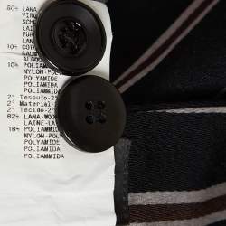 Pre Owned Emporio Armani Black Wool Blend Draped Knee Length Skirt M