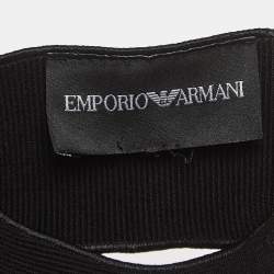 Pre Owned Emporio Armani Black Knit Sleeveless Cut-Out Crop Top M