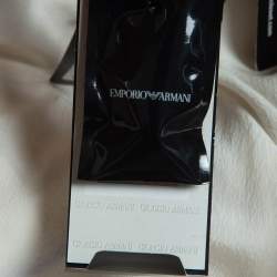 Pre Owned Emporio Armani Off White Embellished Silk Short Sleeve Blouse L