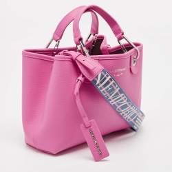 Pre Owned Emporio Armani Pink Leather Small MyEA Shopper Tote