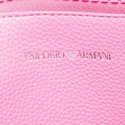 Pre Owned Emporio Armani Pink Leather Small MyEA Shopper Tote
