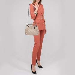 Pre Owned Emporio Armani Beige Quilted Leather MyEA Tote