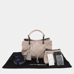 Pre Owned Emporio Armani Beige Quilted Leather MyEA Tote