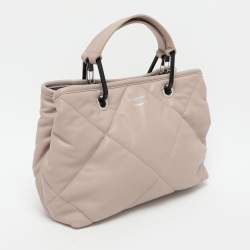 Pre Owned Emporio Armani Beige Quilted Leather MyEA Tote