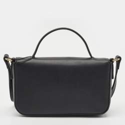 Emporio Armani Black Faux Leather Top Handle Bag