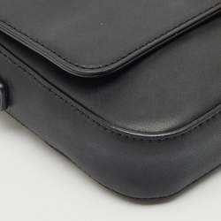 Emporio Armani Black Faux Leather Top Handle Bag