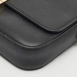 Emporio Armani Black Faux Leather Top Handle Bag