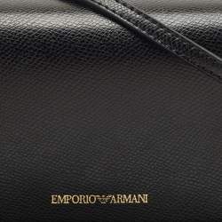 Emporio Armani Black Leather Mini Crossbody Bag