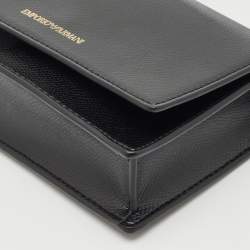 Emporio Armani Black Leather Mini Crossbody Bag