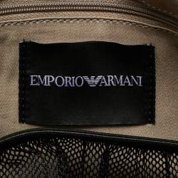 Pre Owned حقيبة تغيير الحفاضات إمبريو أرماني نايلون بشعار أسود/أبيض للأطفال