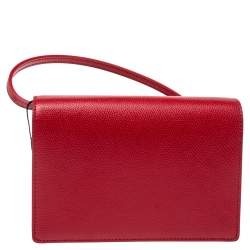 Emporio Armani Red Leather Flap Crossbody Bag