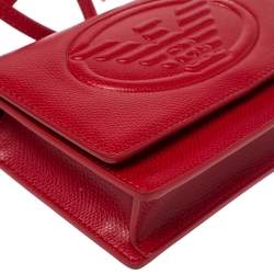 Emporio Armani Red Leather Flap Crossbody Bag