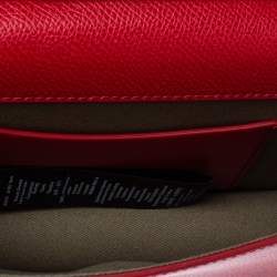 Emporio Armani Red Leather Flap Crossbody Bag