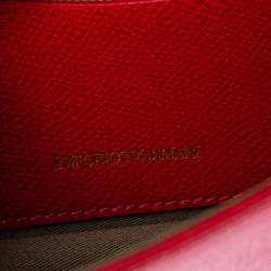 Emporio Armani Red Leather Flap Crossbody Bag