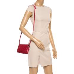 Emporio Armani Red Leather Flap Crossbody Bag