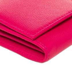 Pre Owned Emporio Armani Pink Leather Flap Continental Wallet