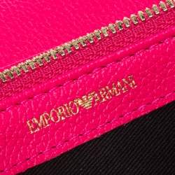 Pre Owned Emporio Armani Pink Leather Flap Continental Wallet
