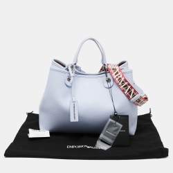 Emporio Armani Lavender Leather Medium MyEA Shopper Tote