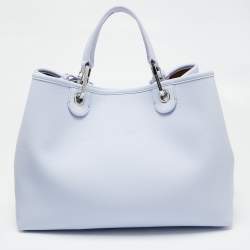 Emporio Armani Lavender Leather Medium MyEA Shopper Tote
