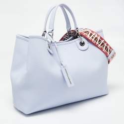 Emporio Armani Lavender Leather Medium MyEA Shopper Tote