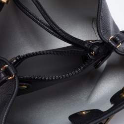Emporio Armani Black Leather Small MyEA Shopper Tote