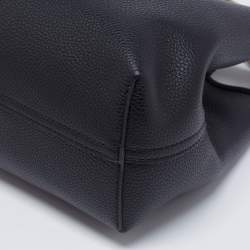 Emporio Armani Black Leather Small MyEA Shopper Tote