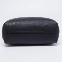 Emporio Armani Black Leather Small MyEA Shopper Tote