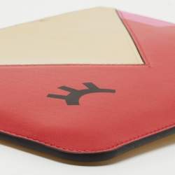 Pre Owned Emporio Armani Multicolor Leather Zip Wristlet Clutch