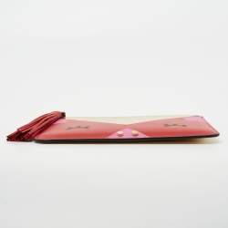 Pre Owned Emporio Armani Multicolor Leather Zip Wristlet Clutch