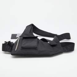 Pre Owned Emporio Armani Black Nylon Logo Belt Bag