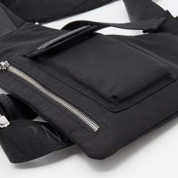 Pre Owned Emporio Armani Black Nylon Logo Belt Bag