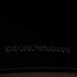 Pre Owned Emporio Armani Metallic Silver Leather Top Handle Bag