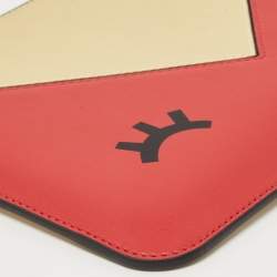 Pre Owned Emporio Armani Red/Gold Leather Pig Tassel Clutch