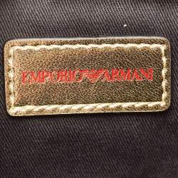 Pre Owned Emporio Armani Red/Gold Leather Pig Tassel Clutch