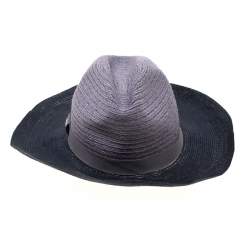 Emporio Armani Grey Ombre Fedora Straw Hat Size 57