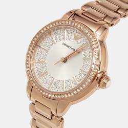 Emporio Armani Silver Rose Gold Plated Stainless Steel Starry Night AR11633 Women's Wristwatch 32 mm