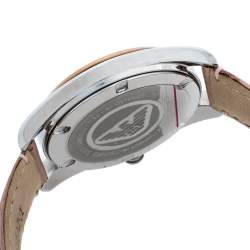 Pre Owned  Emporio Armani Mother Of Pearl Two-Tone Stainless Steel Leather AR6133 Women's Wristwatch 36 mm