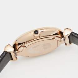 Emporio Armani Black Mother Of Pearl Gold PVD Coated Stainless Steel Embossed Leather Gianni T-Bar AR11060 Women's Wristwatch 32 mm