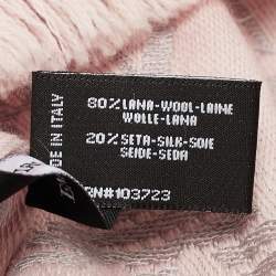 Emporio Armani Pink/Grey Monogram Jacquard Wool Blend Stole 