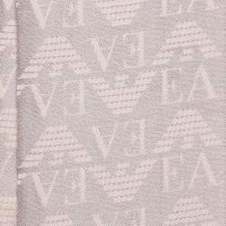 Emporio Armani Pink/Grey Monogram Jacquard Wool Blend Stole 