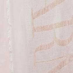 Emporio Armani Pink Eagle Logo Velvet and Modal Scarf