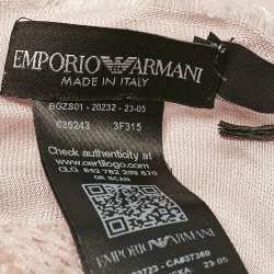 Emporio Armani Pink Eagle Logo Velvet and Modal Scarf