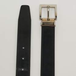 مملوكة مسبقًا Emporio Armani Reversible Cut to Size Buckle Belt Black Leather