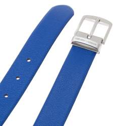 Pre Owned Emporio Armani Royal Blue Leather Buckle Belt