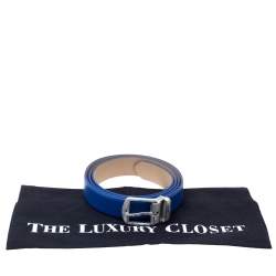 Pre Owned Emporio Armani Royal Blue Leather Buckle Belt