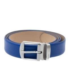 Pre Owned Emporio Armani Royal Blue Leather Buckle Belt