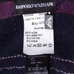 مملوكة مسبقًا Emporio Armani Purple Wool Striped Stole