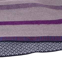 مملوكة مسبقًا Emporio Armani Purple Wool Striped Stole