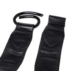 مملوكة مسبقًا Emporio Armani Black Leather Waist Belt 75CM